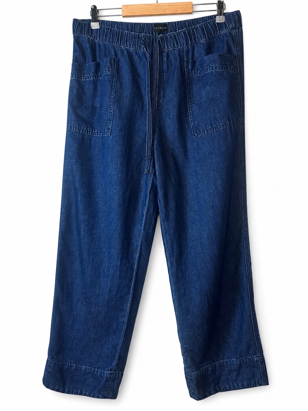 Talbots Denim Pull-On Pants LP Petite Blue Wide Leg